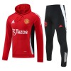 Tréninkový Mikina Manchester United Hoodie Červená 2024-25 Tréninkový Mikina Manchester United Hoodie Červená 2024-25